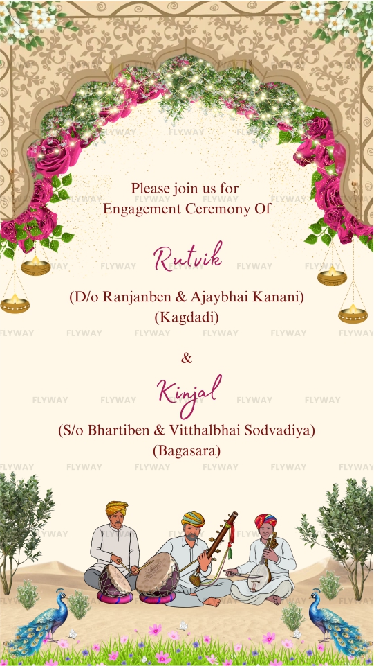 Engagement ceremony details for Rutvik and Kinjal