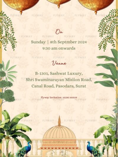 Event details for Bhavik and Gopi's engagement ceremony