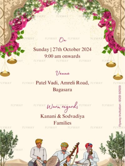 Event details for Rutvik and Kinjal’s engagement ceremony