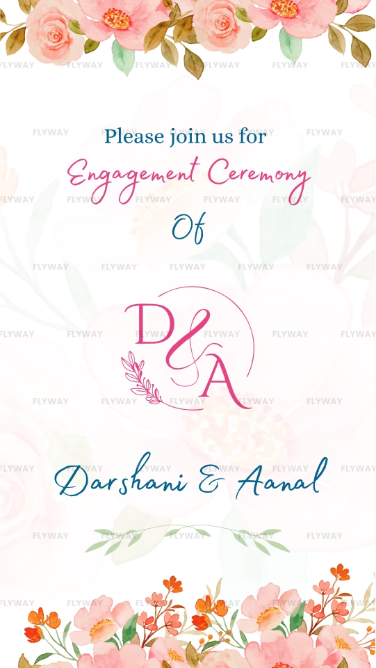 Engagement Ceremony invitation for Darshani and Aanal