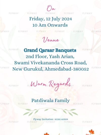 Event details with date and venue information