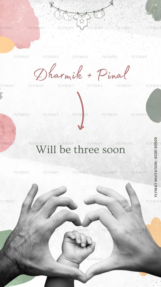 Heart-shaped hands holding baby hand illustration