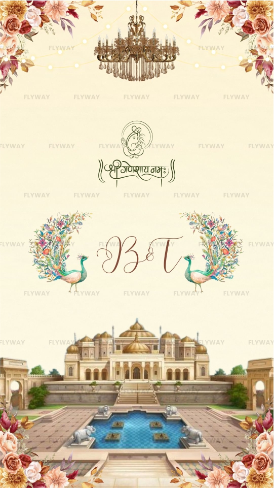 Royal Monogram and Palace Save the Date Intro Slide