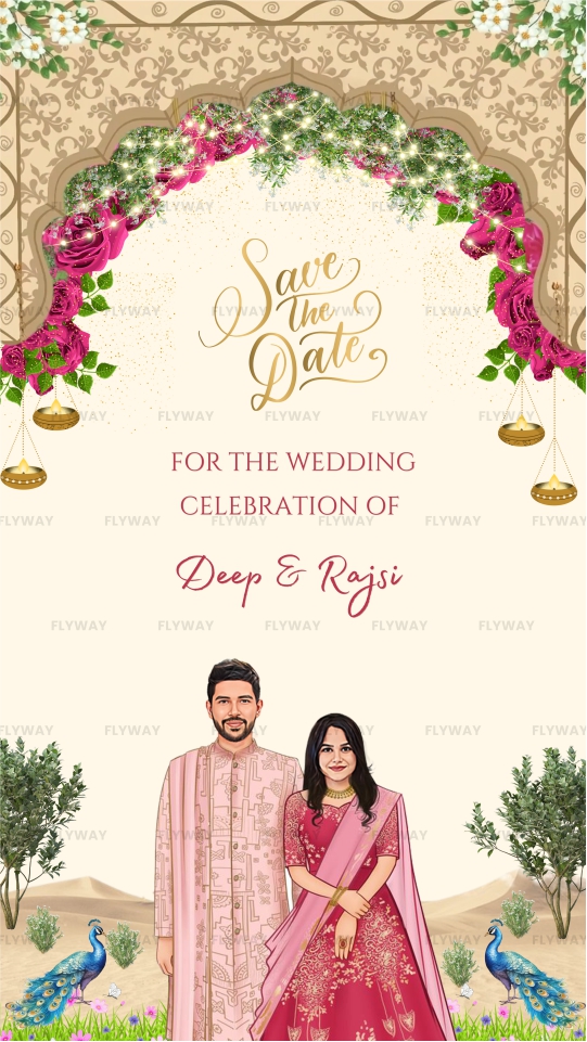 Save the Date in Rajasthani Design
