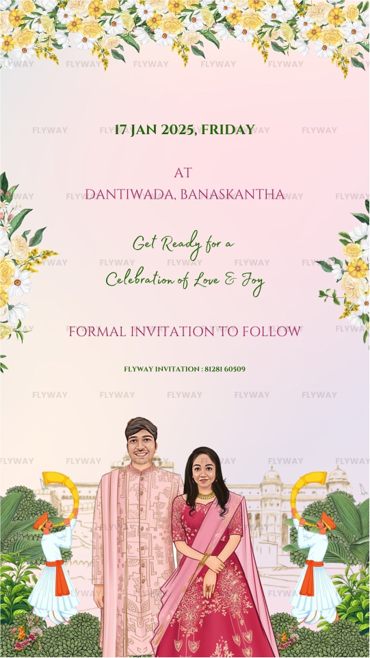 Wedding Date and Venue Save the Date Details