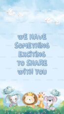 Exciting baby shower announcement with cute animals