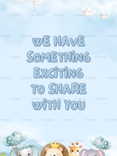 Exciting baby shower announcement with cute animals