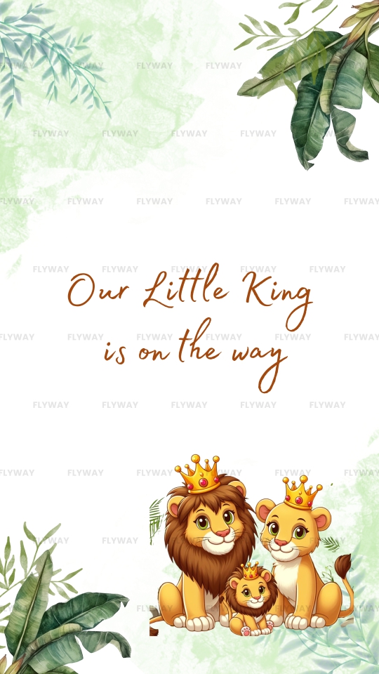 Our little king baby shower invitation card