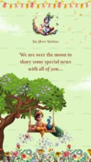 Baby shower announcement with Lord Krishna illustration
