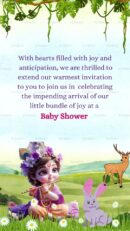 Baby shower invitation with Krishna and animals