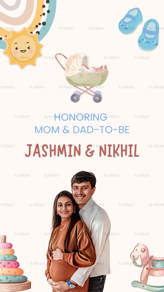 Baby shower invitation honoring mom and dad to be