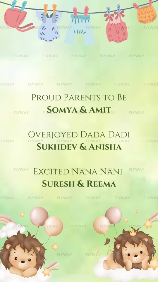 Announcement card for expecting parents and grandparents