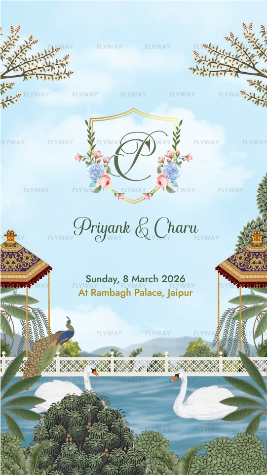 Royal wedding invitation front cover design