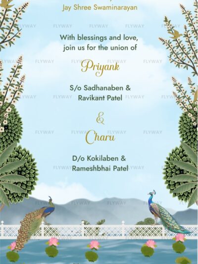 Wedding invitation with couple's names and date
