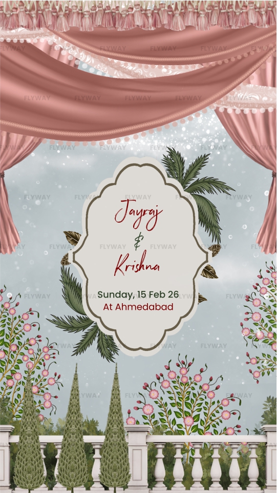 Wedding invitation video with names and wedding date