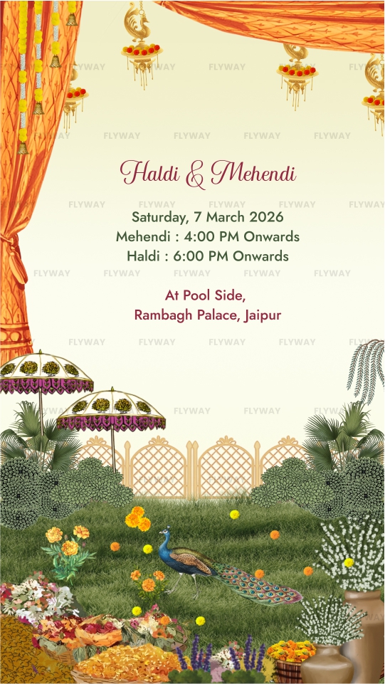Haldi and Mehendi Digital Wedding Invite