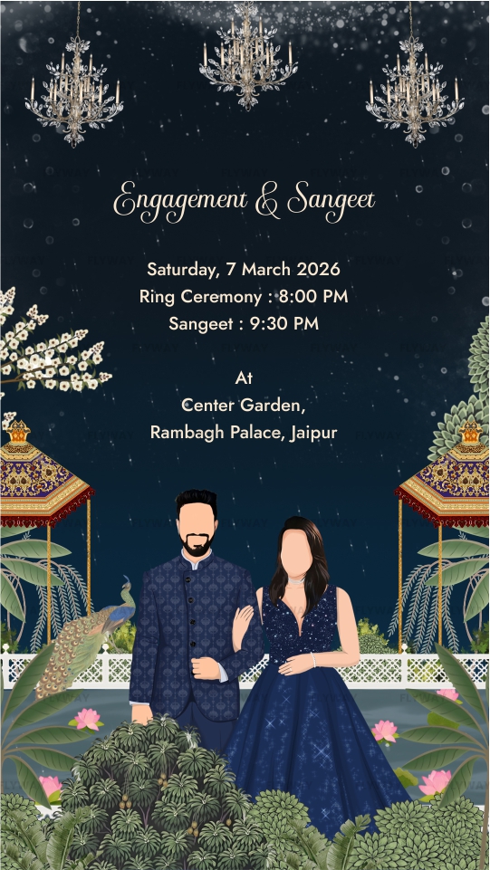 Engagement and Sangeet ceremony invitation