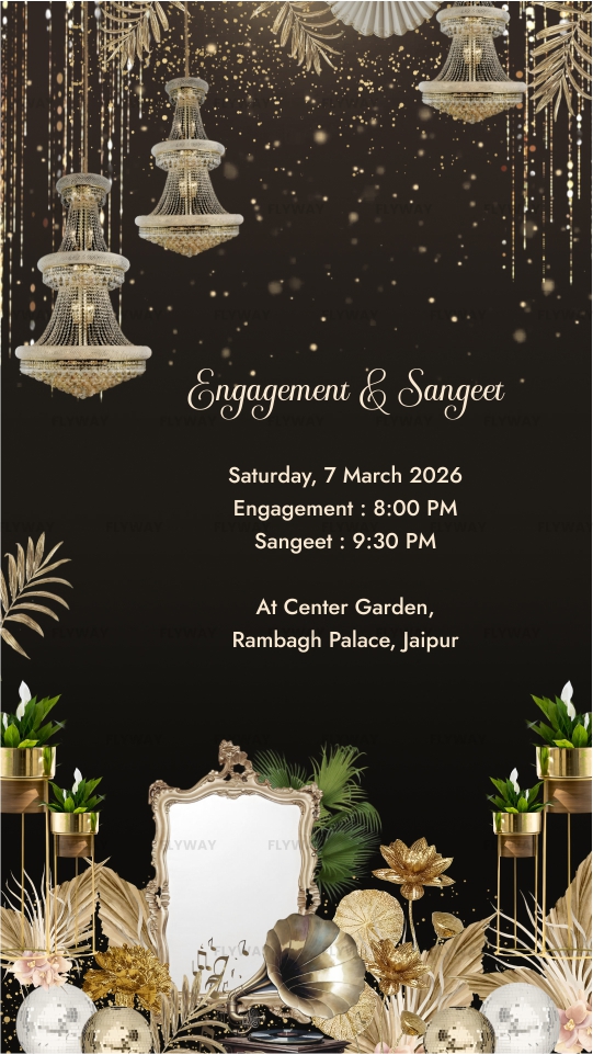 Engagement and Sangeet Indian Invitation