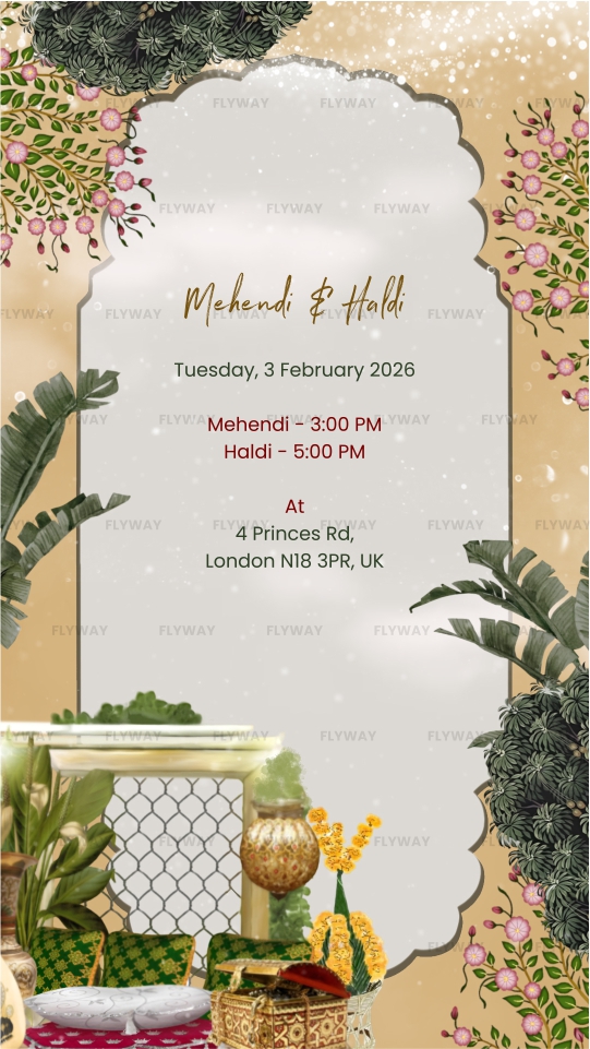 Mehendi and Haldi invitation video slide