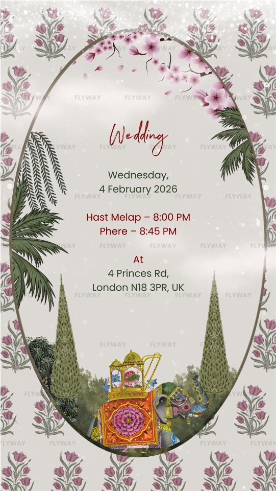 Wedding invitation video slide for main wedding ceremony