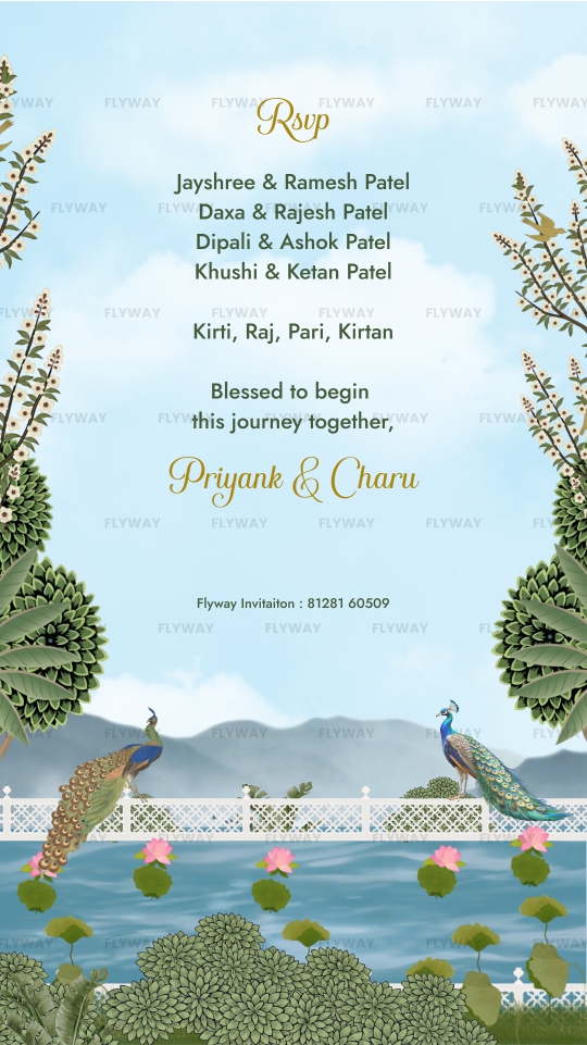 RSVP details for wedding invitation