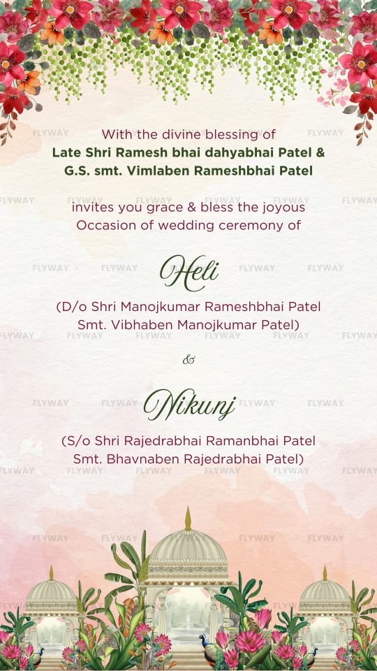 Traditional wedding ceremony invitation layout