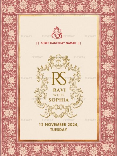 Elegant Indian Wedding Invitation Front Page