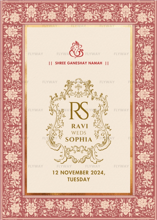 Elegant Indian Wedding Invitation Front Page
