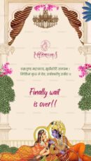Radha Krishna wedding style theme with floral decor and chandelier