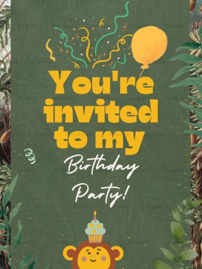 Fun kids jungle birthday party card