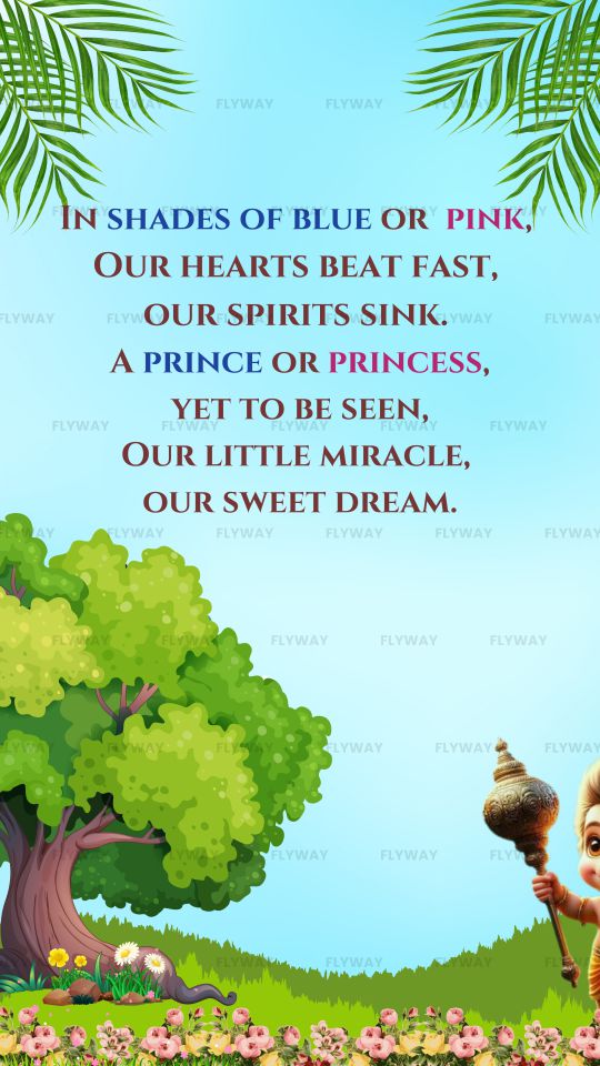 Gender reveal poem expressing excitement and love for the baby.