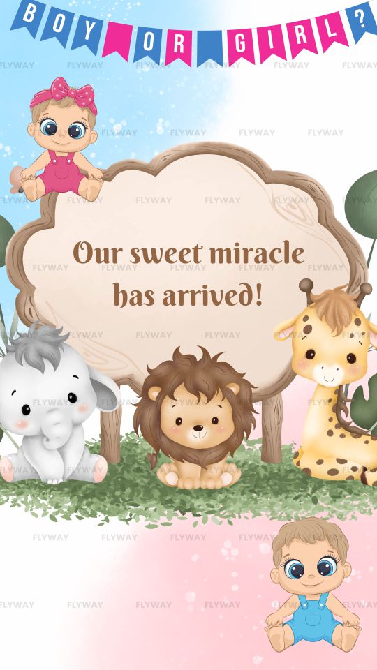 Gender reveal with animals and a sweet miracle announcement.