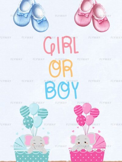 Baby shoes and two playful elephants in carriages