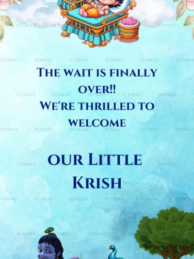 Krishna themed welcome for the newborn