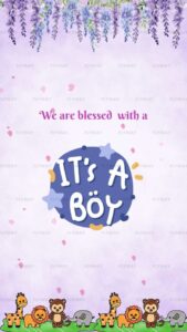 Gender reveal with countdown theme