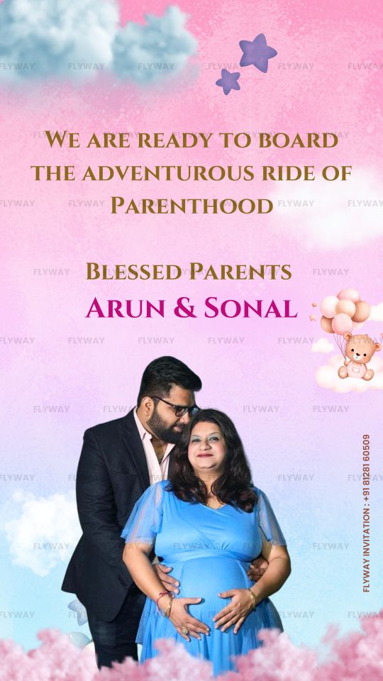 Parents-to-be announcement with a hopeful message.