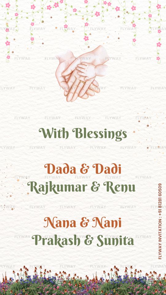 Illustration of baby feet with flowers and soft colors