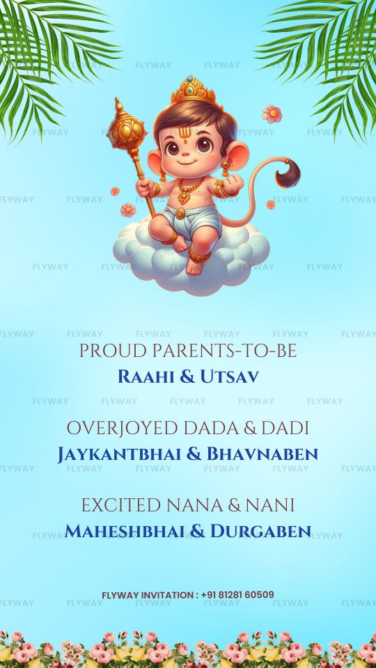 Formal announcement of the parents, grandparents, and family excited about the baby.