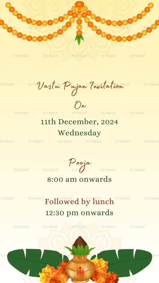 Vastu Pujan ceremony details for Grih Pravesh