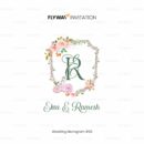 ✅ Alt Text Blush Garden Elegance Wedding Monogram logo with floral frame, pastel blush flowers, and personalized initials for couple branding.