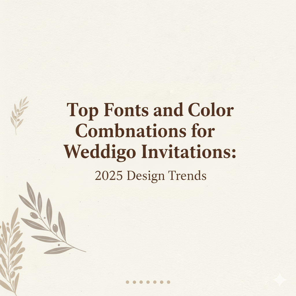 Stylish fonts and trendy color combinations for 2025 wedding video invitations, showcasing elegant digital design.