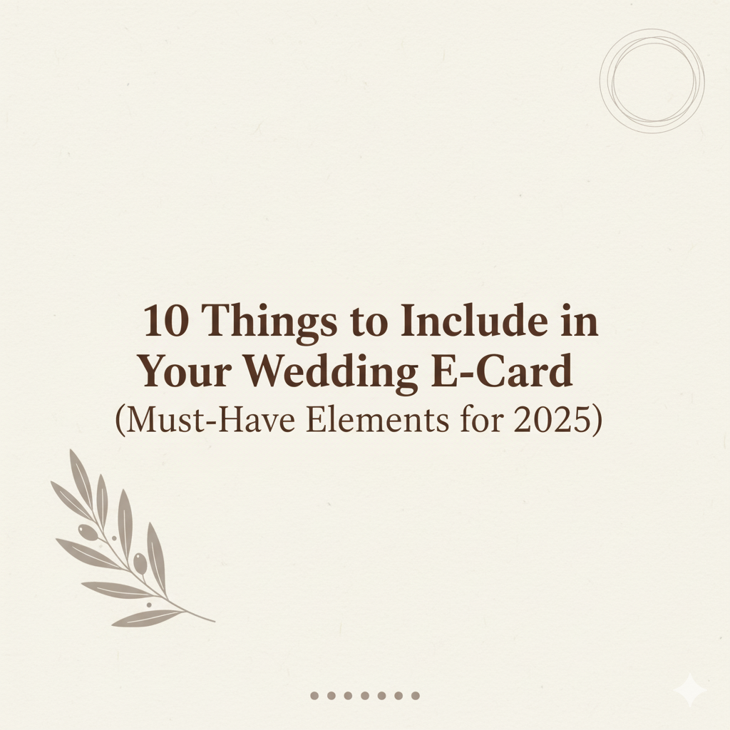 "Top 10 essential elements to include in a modern wedding e-card for 2025, featuring elegant digital invite design."