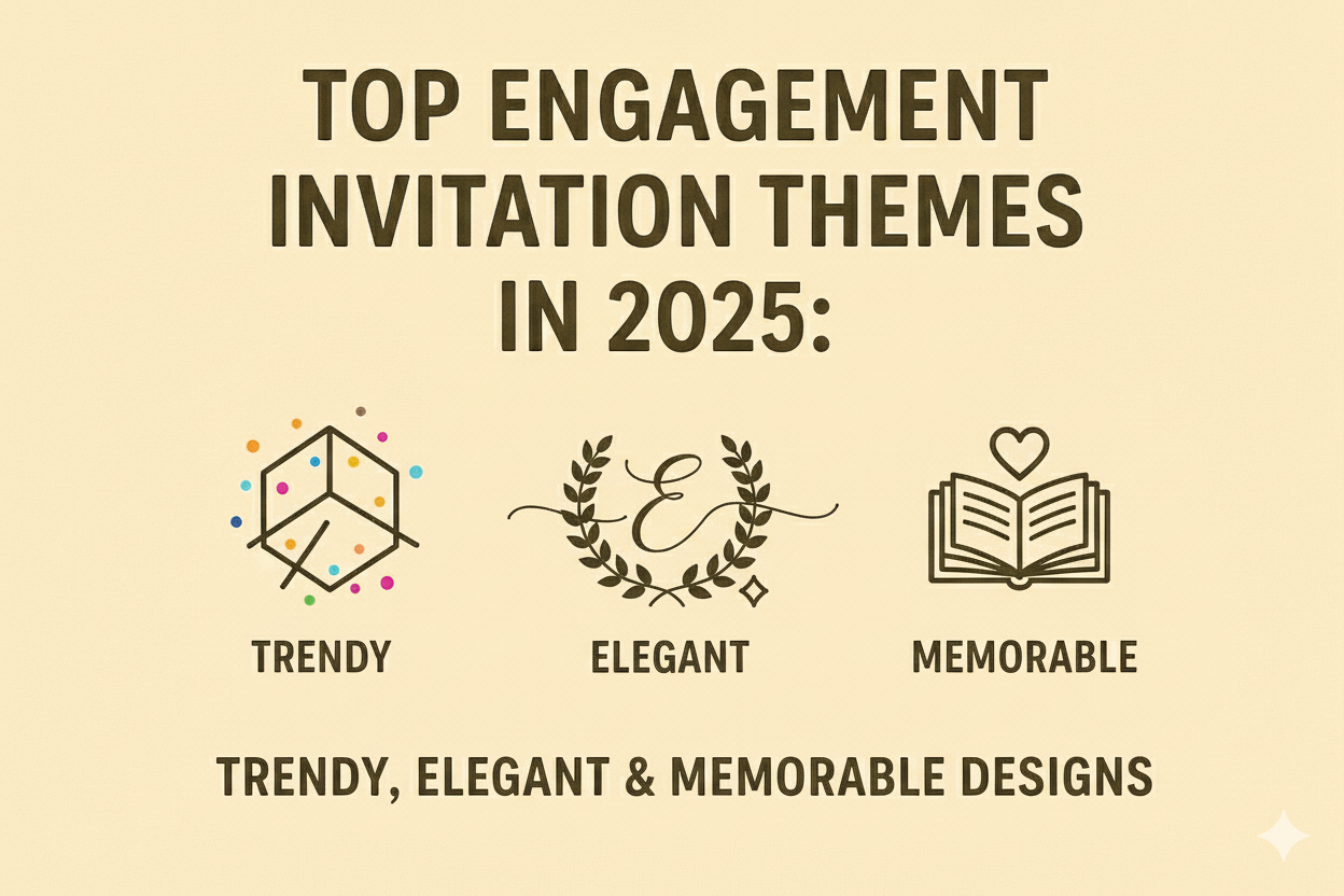 Elegant wedding or engagement invitation suite featuring a close-up of a modern, floral paper invitation with a ribbon and a matching digital e-invite displayed on a tablet, with a soft, warm background of string lights and a cup of tea.