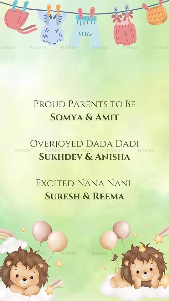 Announcement card for expecting parents and grandparents