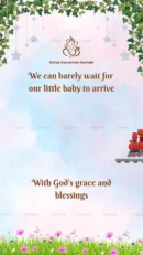 Baby shower blessings with green ivy and floral background