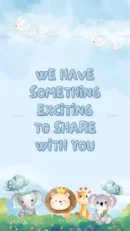 Exciting baby shower announcement with cute animals