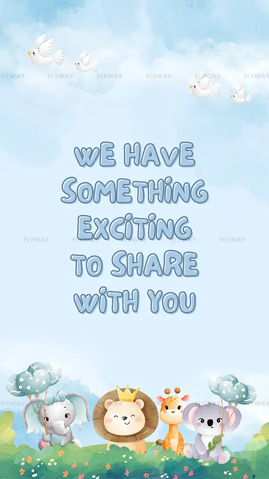 Exciting baby shower announcement with cute animals