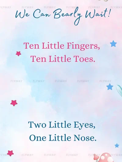 Gender reveal baby shower invite with pink and blue theme