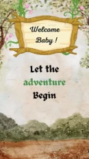 welcome baby forest theme card