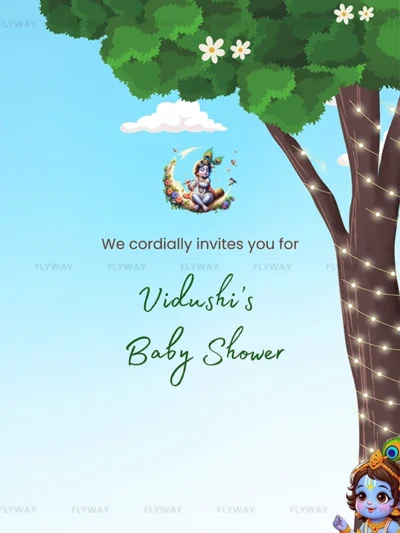 Krishna-themed Baby Shower Invitation for Vidushi
